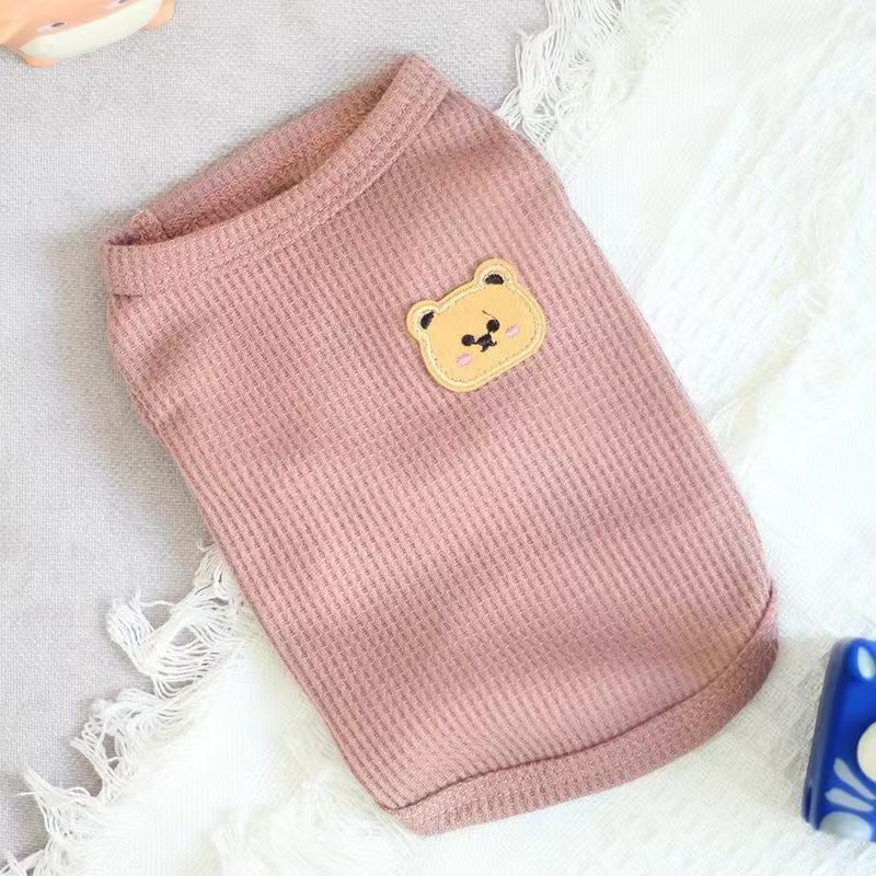 猫咪衣服薄款华夫格背心幼猫春季夏季夏天衣服宠物服装小型犬泰迪