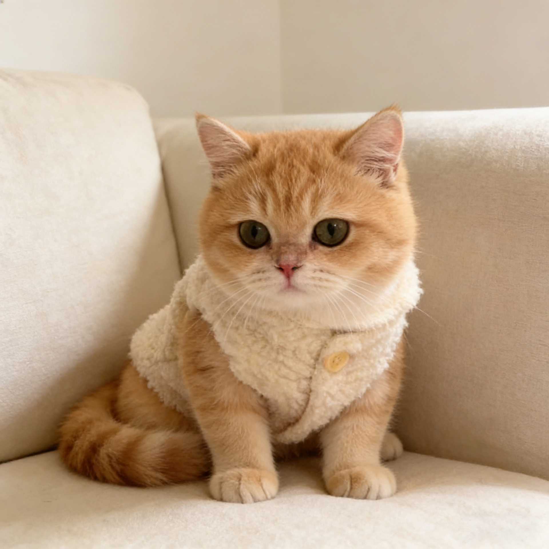 羊羔毛猫咪衣服冬季加绒加厚保暖宠物背心金渐层暹罗无毛猫两脚衣