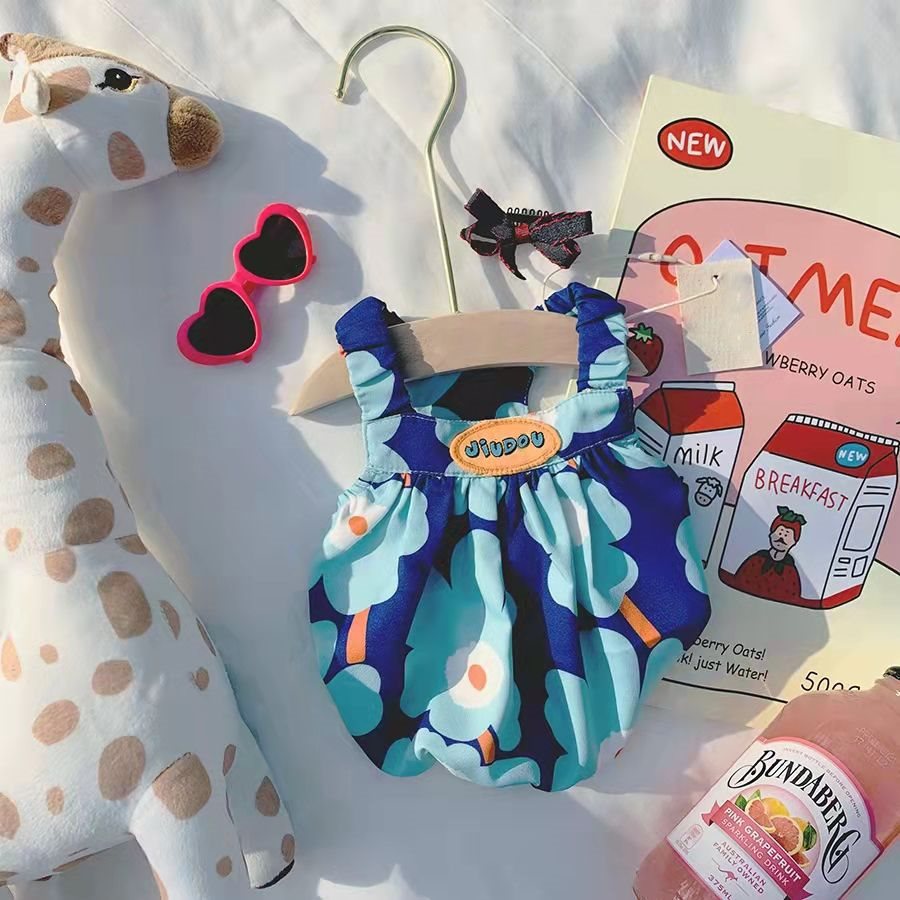 ins韩版狗狗衣服猫咪马尔济斯约克夏吊带背心泡泡裙宠物衣服