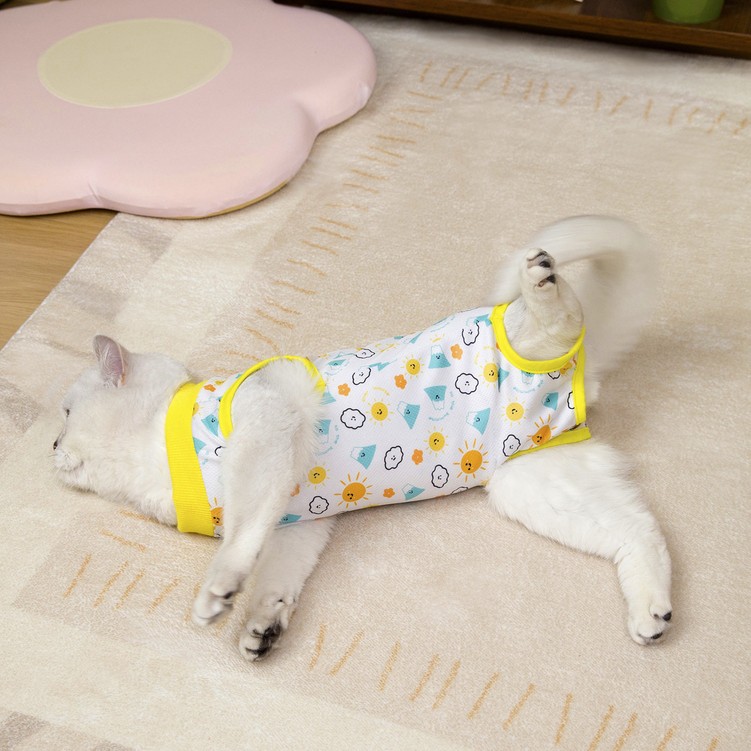 猫咪绝育服猫咪产后衣服春夏季手术服防舔断奶服25阳光白云绝育服