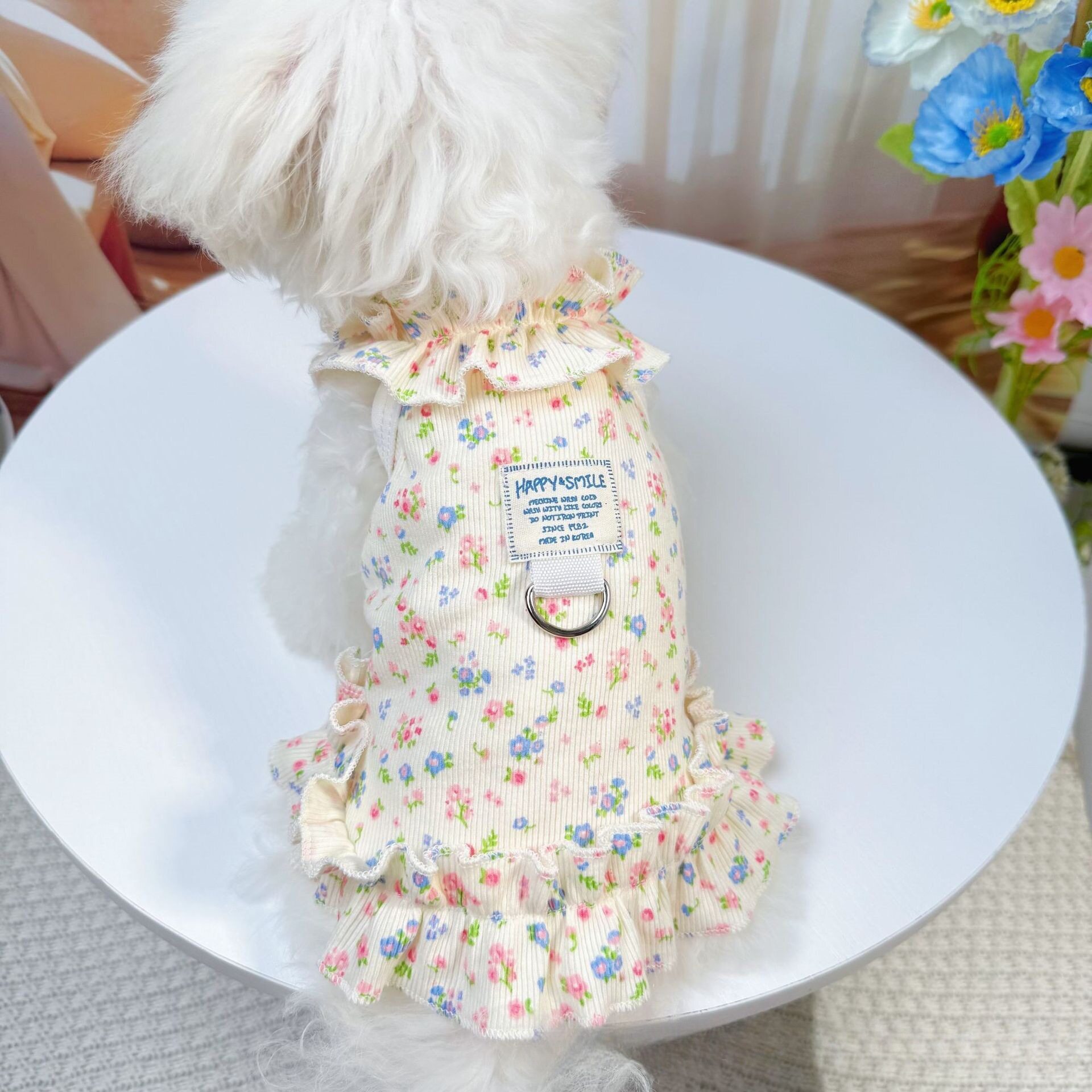 狗狗猫咪衣服宠物服装春夏季碎花裙清新可爱公主裙比熊薄款透气