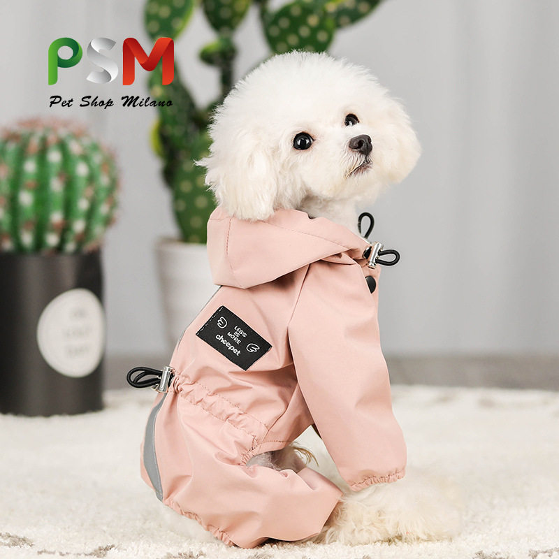 PSM宠物狗狗服装 防雨透气反光衣服 狗四脚雨衣猫狗用品现货批发