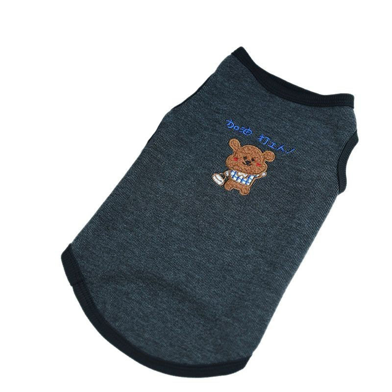 春秋季时尚新款宠物狗狗纯色衣服泰迪比熊中小型犬舒适气质背心潮