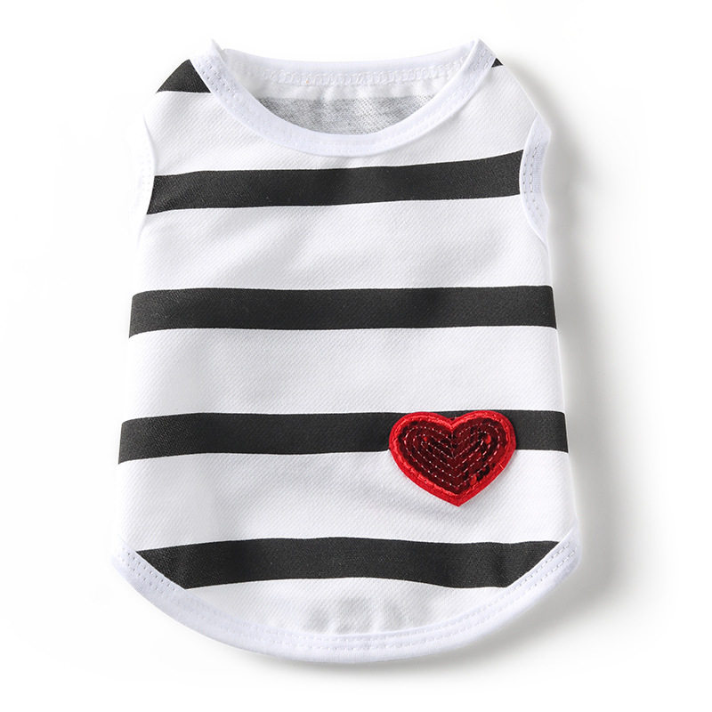 宠物服饰批发猫咪狗狗衣服条纹小型幼犬比熊泰迪八哥背心春夏秋款