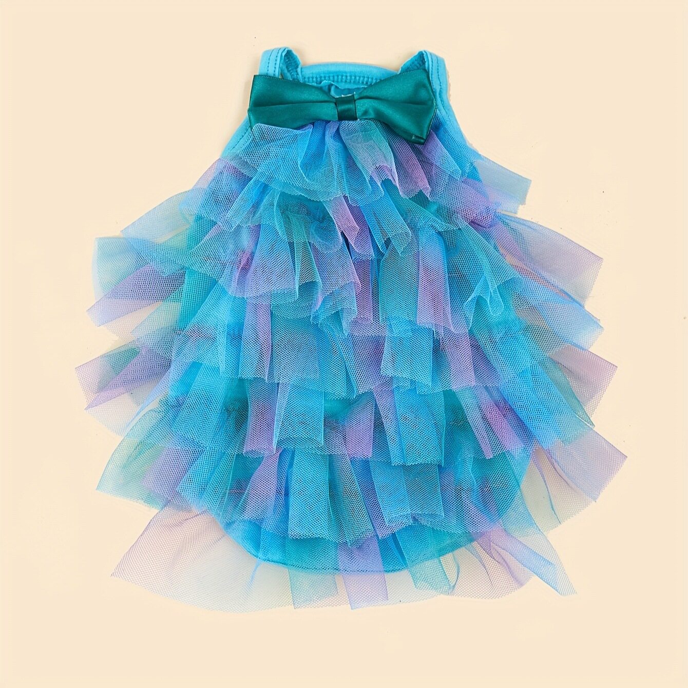 蝴蝶结裙子蕾丝边衣服宠物七彩网纱蛋糕裙春秋夏时尚衣服猫狗服饰