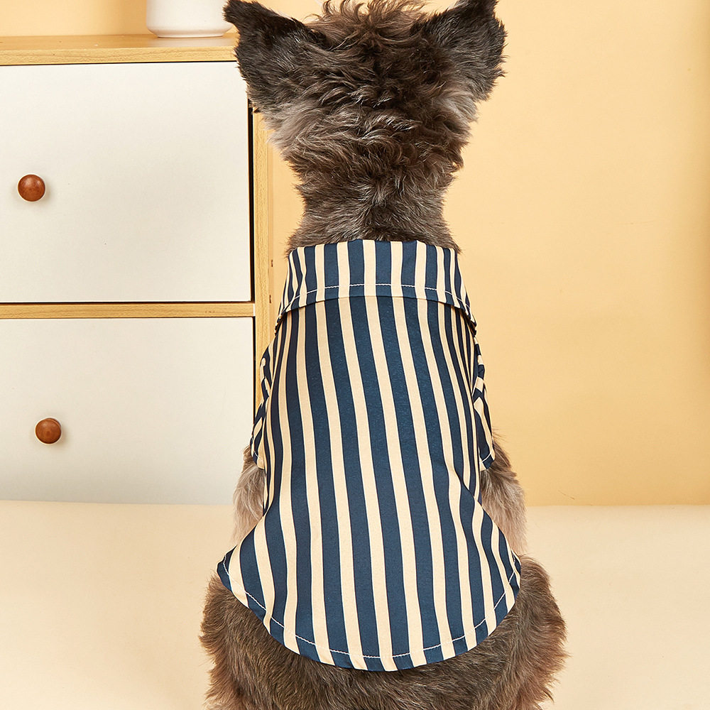 宠物衣服条纹衬衫英伦气质猫猫服装跨境货源厂家批发狗狗衣服