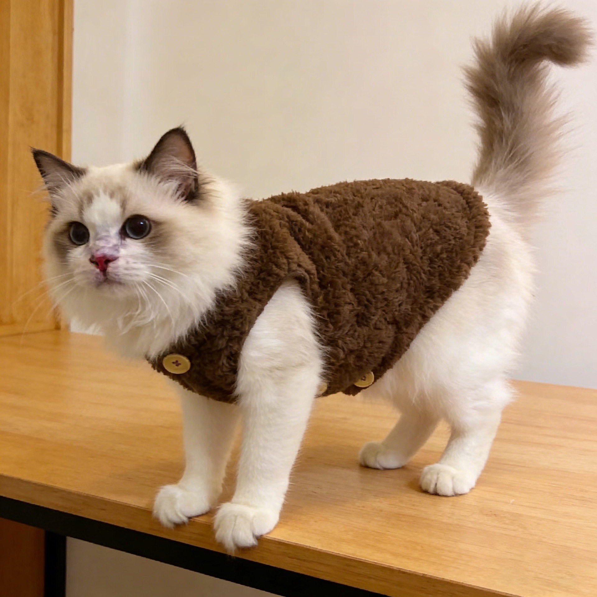 猫咪衣服秋冬保暖加绒加厚马甲背心布偶小猫德文幼猫防寒宠物冬装