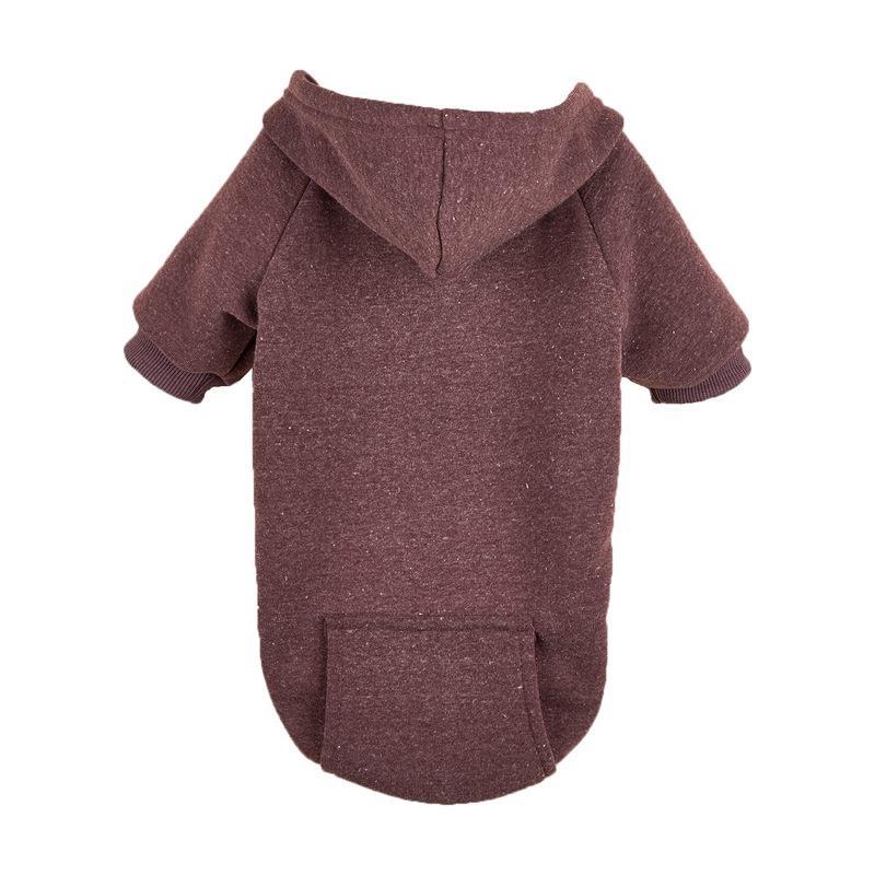 小狗衣服两脚戴帽卫衣保暖舒服咖啡色灰色皮标口袋泰迪巴斗金毛