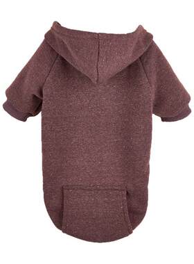 小狗衣服两脚戴帽卫衣保暖舒服咖啡色灰色皮标口袋泰迪巴斗金毛