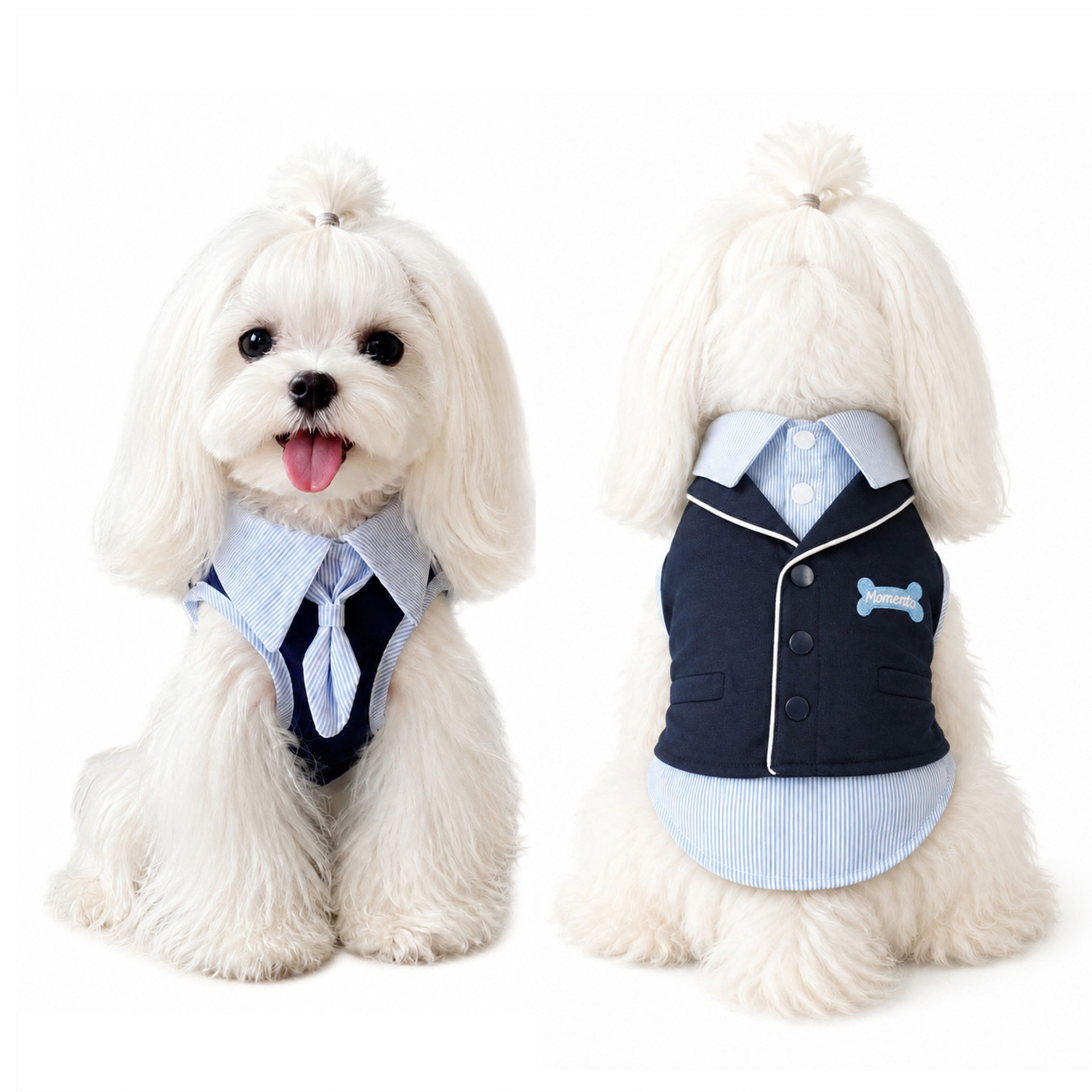 狗狗衣服西装礼服假两件外出拍照中小型犬学院风衬衫马甲宠物衣服