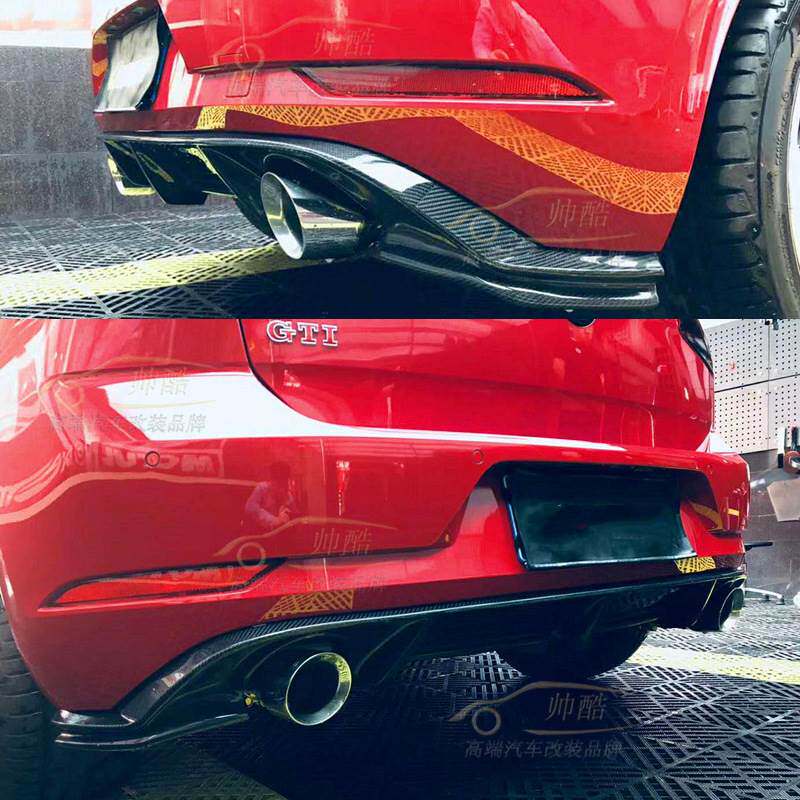 适用于高尔夫7.5碳纤维后唇改装GTI Rline Revo款尾唇后扰流 18+