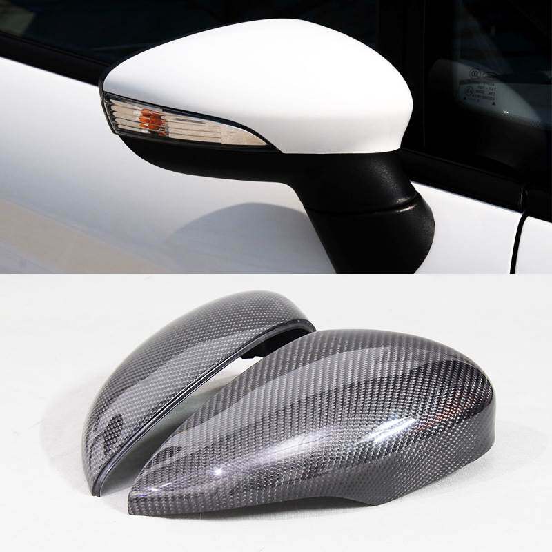 适用福特嘉年华Fiesta MK7 09-15真碳纤维镜壳倒车后视镜外壳后盖
