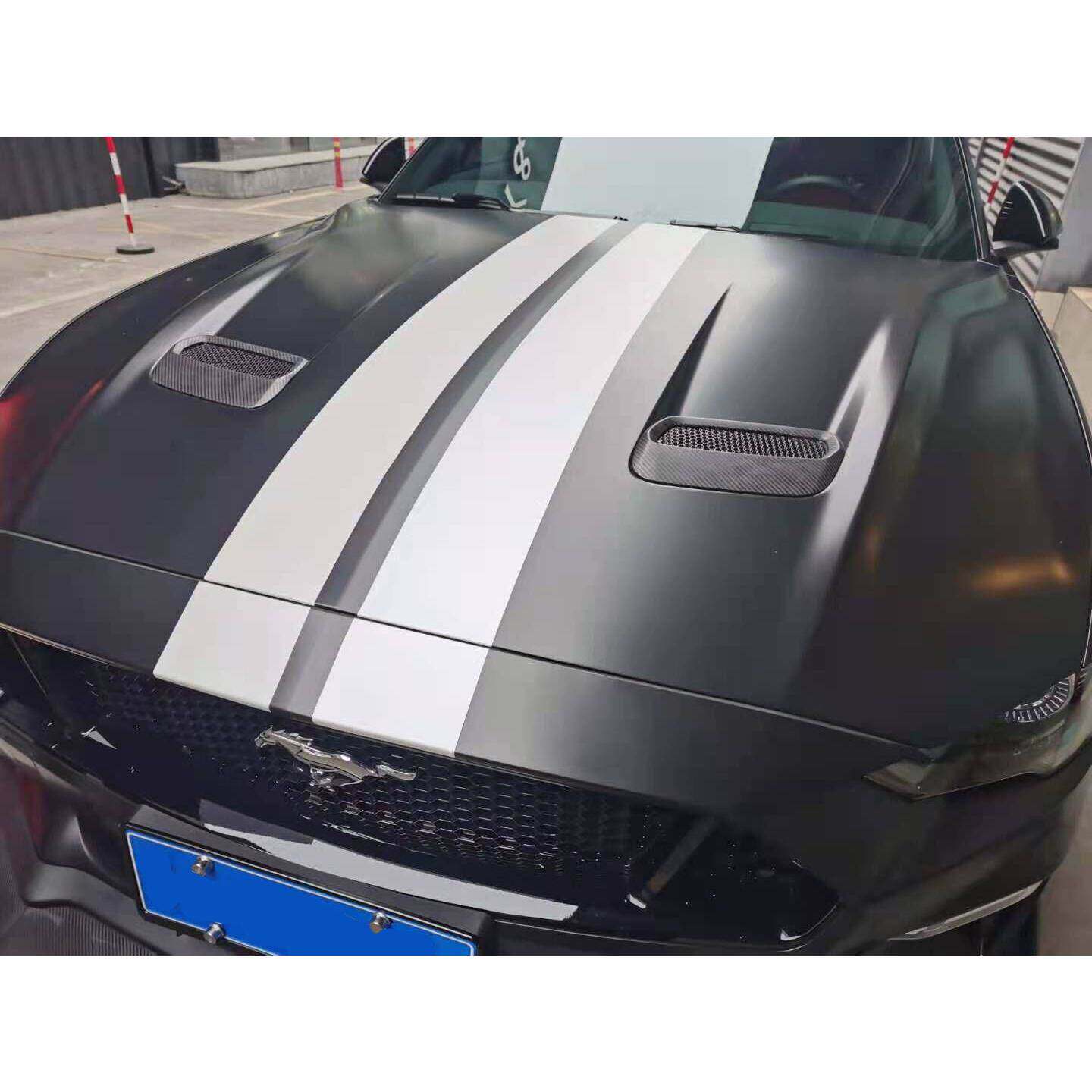 适用于18-21款福特野马Mustang碳纤维机盖风口罩引擎盖散热气口壳
