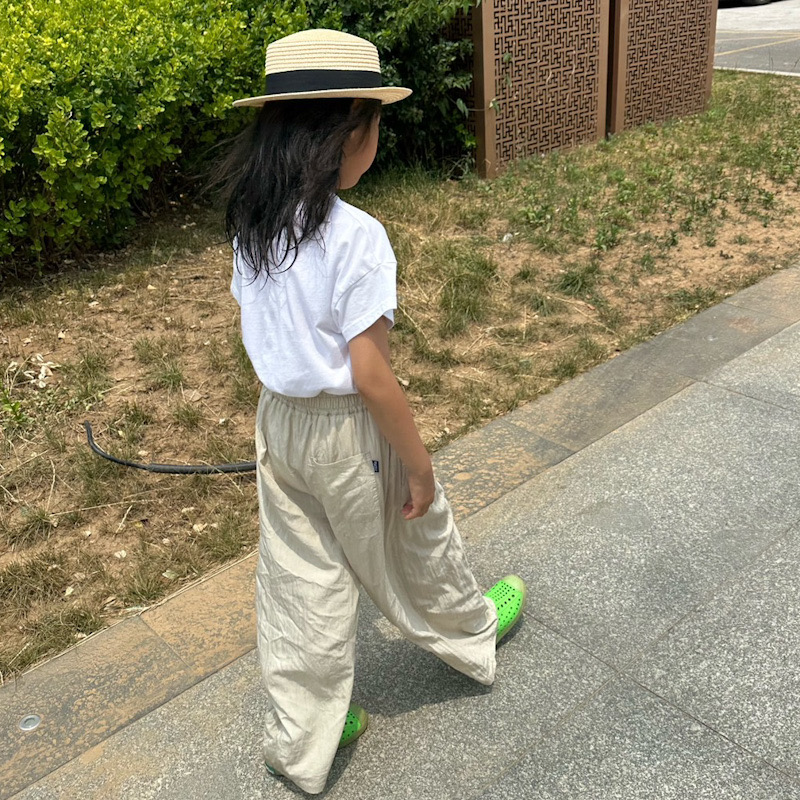 夏季儿童轻薄裤男童新款阔腿休闲宽松长裤中大童女童凉感薄款裤子