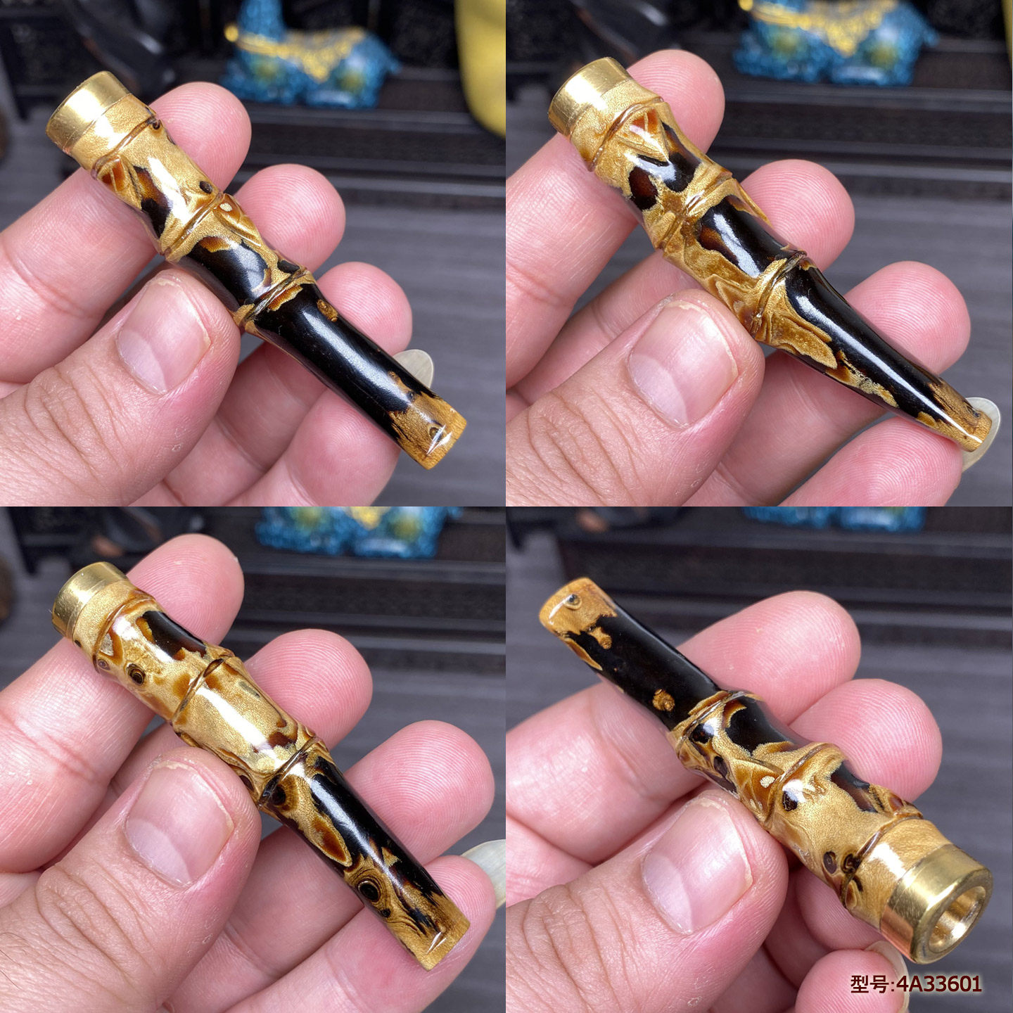 天然保真海柳烟嘴竹节造型