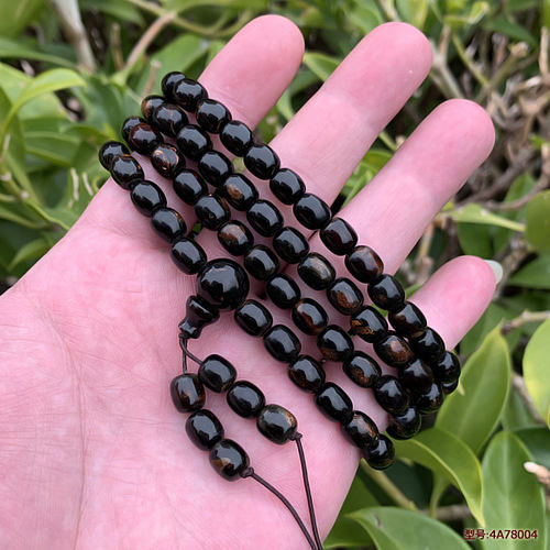 天然海柳手串手链男女情侣腰链佛珠念珠血柳7x8mm桶珠108颗金丝纹