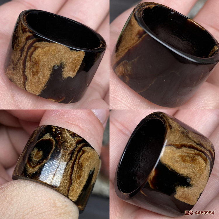 海柳大拇指扳指戒指富贵文玩