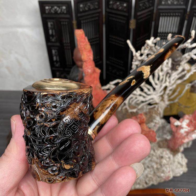 海柳烟斗爱柳艺天然烟嘴双重循环