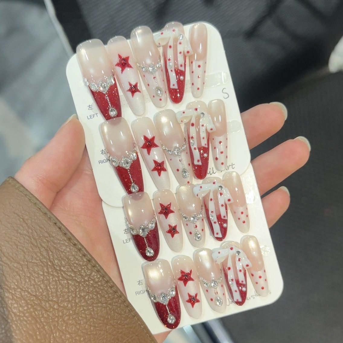 『红丝绒』高级感蝴蝶结小众显白法式猫眼可拆卸假指甲穿戴甲美甲,彩妆/香水/美妆工具,穿戴甲/甲片,淘宝优惠券,粉丝福利购,淘宝优惠卷