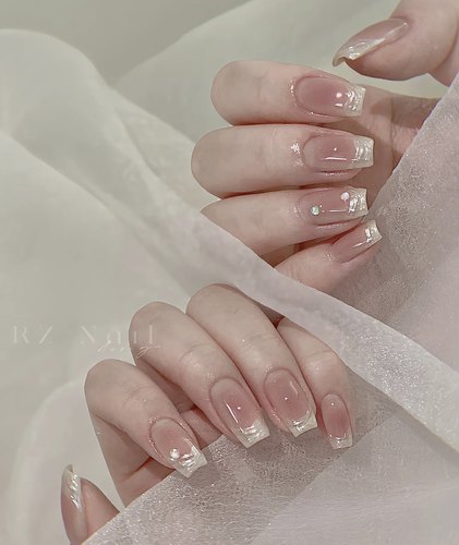 纯欲落日余晖显白甲片裸色腮红ins美甲小红书同款简约百搭穿戴甲