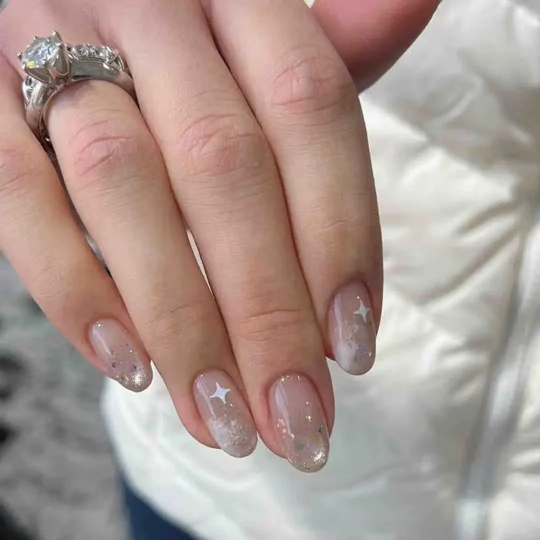 纯手工穿戴甲追光晶石猫眼小众气质春日简约学生ins纯欲细闪美甲