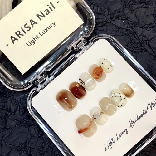 【原创实拍】秋冬焦糖琥珀色短甲手工穿戴甲片轻奢纯手工高品控甲