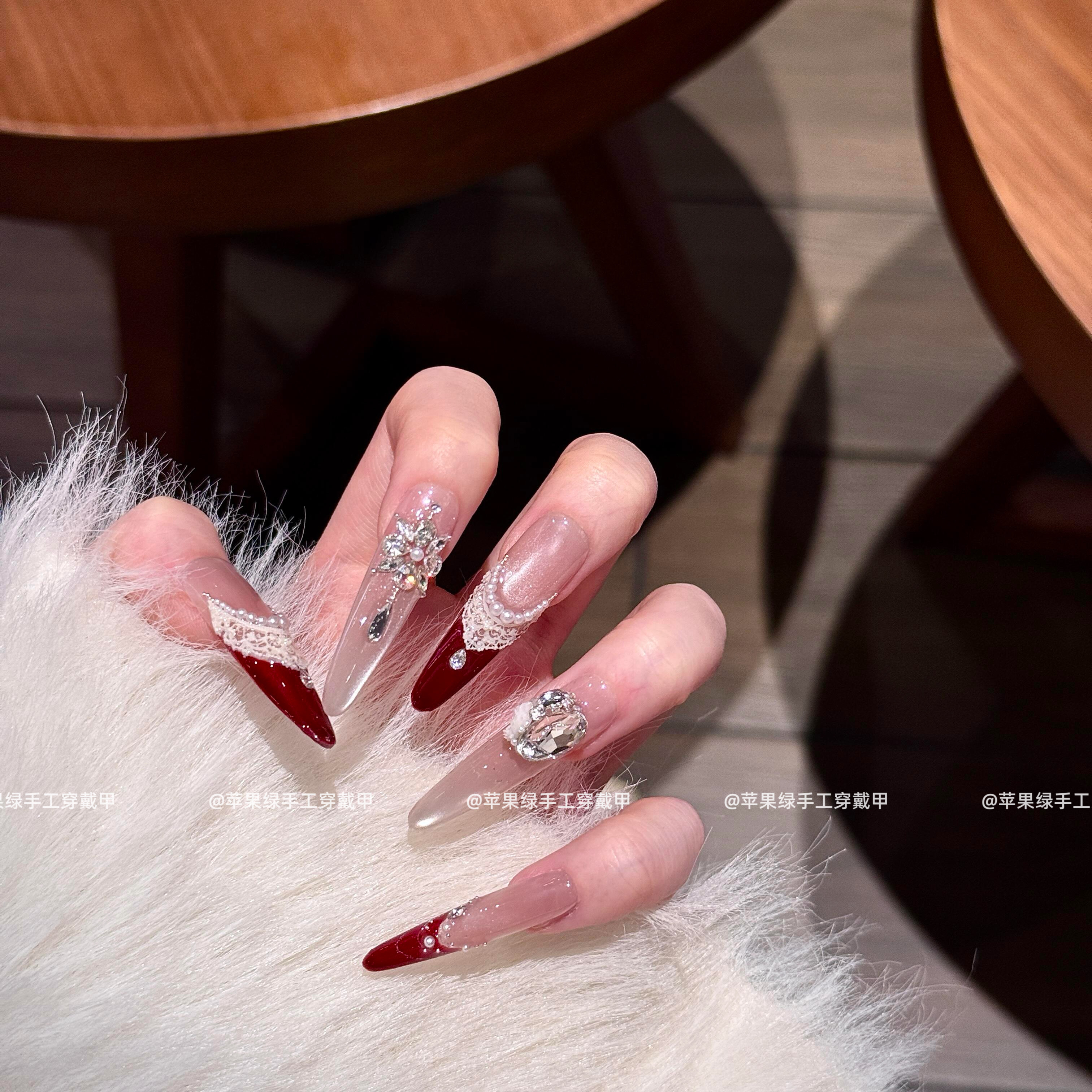 【红妆】新年战甲红色系气质百搭时尚显白可拆卸纯手工穿戴甲美甲