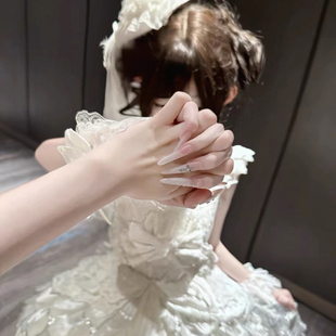 温柔渐变水钻金属美甲穿戴甲可拆卸可反复使用 经典 纯手工定制