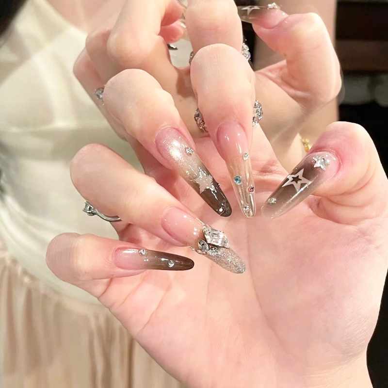 【库里】星星猫眼ins风纯手工穿戴甲高级感显白甜酷美甲贴片指甲