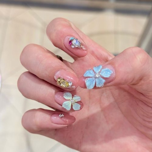 【花语】手作ins风纯手工穿戴甲高级感短款美甲贴片假指甲贴片