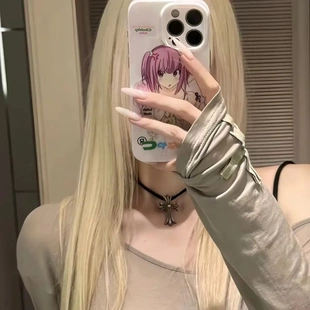 网红纯手工初秋甜酷风欧美清透乳白长尖辣妹氛围感ins显白美甲