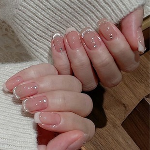 法式 纯手工穿戴甲成品美甲甲片假指甲可拆卸 猫眼气质显白短款