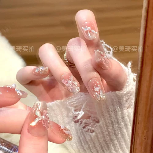 【彩蝶】新款仙气蝴蝶糖果钻香槟猫眼手工穿戴甲46款带盒子工具包