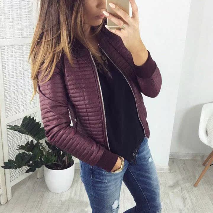 2018 Womens Autumn Winter Coat Short Section Outwear Cotton在类目 女装/女士精品, 大码女装中 - 来自Buy2taobao.com提供专业的淘宝代购服务