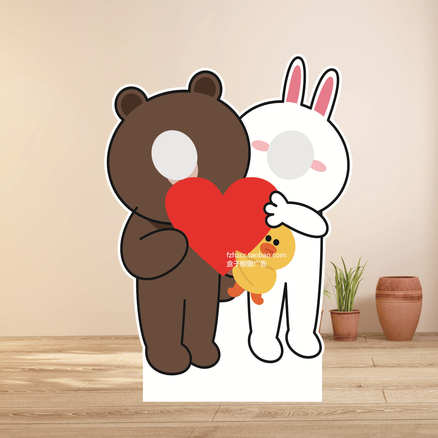 定制kt板异形情人节情侣动漫露脸镂空拍照人像人形立牌广告道具