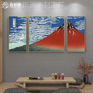 网红神奈川冲风浪装饰画日日本浮画式世绘挂画和日料里店壁挂居酒