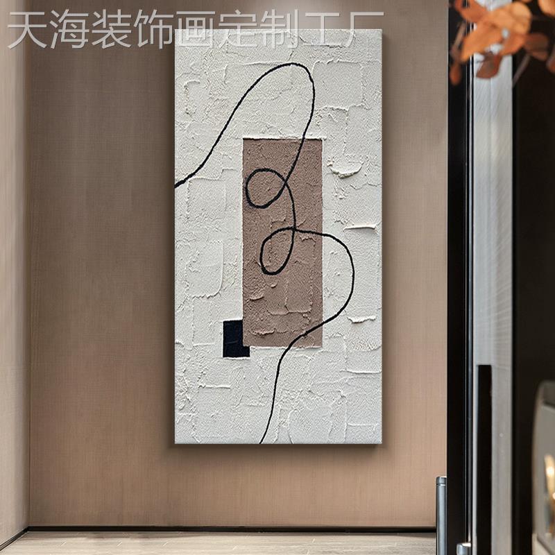 网红原《岁月静好》饰纯手绘创装画玄关简.抽轻约奢象肌理画