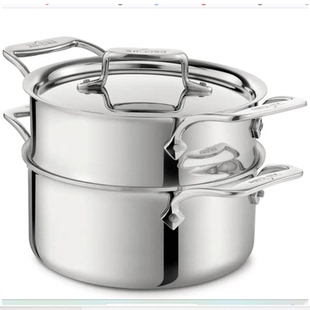 美国代购 All Clad D5 Steamer Set 3 quart 5层复合不锈钢蒸锅