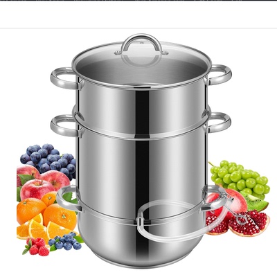 美国代购VIVOHOME Steam Jucier Extractor 不锈钢果蔬蒸汽榨汁机