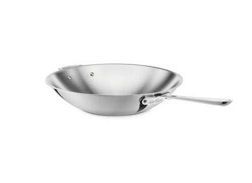美国代购 All Clad D3 Stainless Wok 3层复合不锈钢炒锅 14英寸