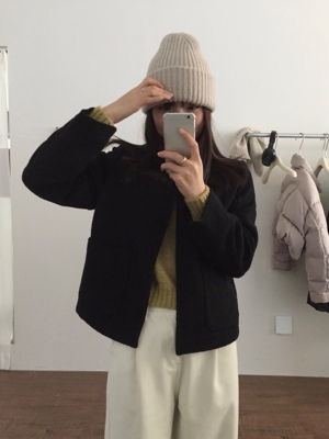 韩系insist经典基础圆领气质通勤圈圈羊毛小香风西装短款外套女