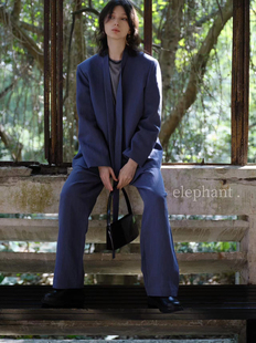 新款韩国elephant大象家高品质气质麻料西裤直筒通勤休闲裤女