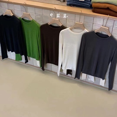 常青款egg鸡蛋家基础圆领纯色柔软亲肤T恤羊毛打底衫均码现货