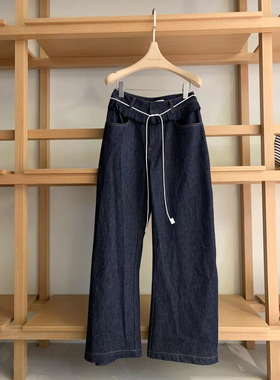 2025韩33家handwash木耳边双腰头美式辣妹弯刀裤百搭休闲牛仔裤女