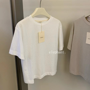 经典春夏新品韩国elephant大象家肤感纯色简约纯棉百搭短袖T恤女