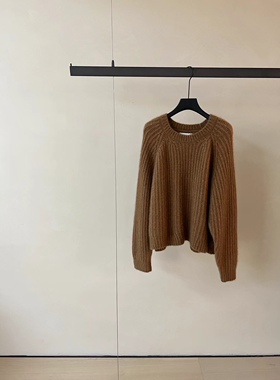 秋冬新品韩国verso简约浣熊绒圆领针织毛衣均码柔软宽松均码女