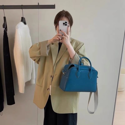 新品韩国verso极简男友风oversize休闲双扣阔型西装外套均码女