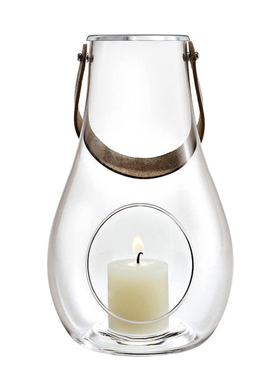 丹麦进口holmegaard无铅水晶玻璃防风灯笼艺术烛台花插花器高25cm