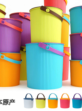 日本进口omnioutil创意水桶凳子手提野餐桶洗衣收纳桶洗澡桶树脂