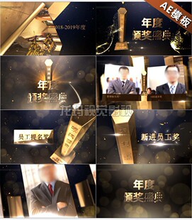 大气新品热卖优质精品金奖杯片头获奖名单提名奖颁奖词视频ae模板